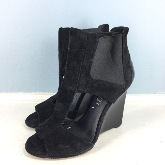 BCBGMaxazria Black Cage Wedge Heel Bootie Samira 6 - Picture 2 of 6